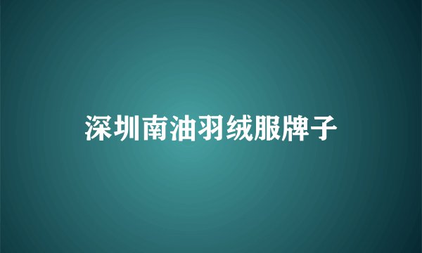 深圳南油羽绒服牌子