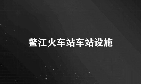 鳌江火车站车站设施