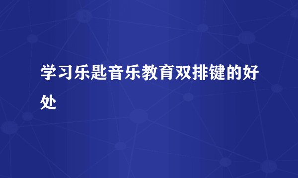 学习乐匙音乐教育双排键的好处