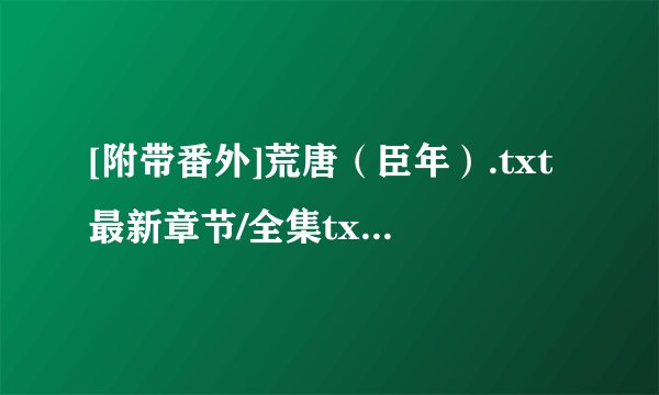 [附带番外]荒唐（臣年）.txt最新章节/全集txt免费下载