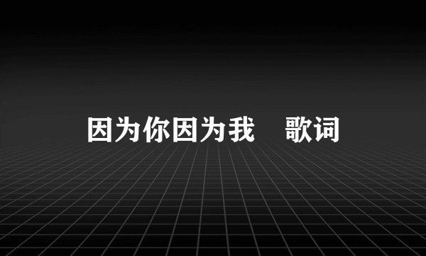因为你因为我 歌词