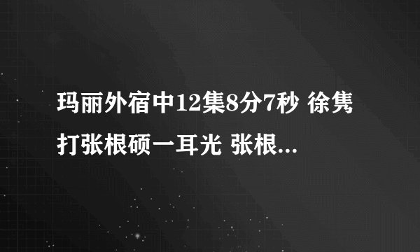 玛丽外宿中12集8分7秒 徐隽打张根硕一耳光 张根硕头甩向侧面时头发里露出来个东西,好像头发是接的吧?。