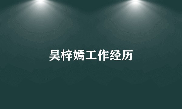 吴梓嫣工作经历