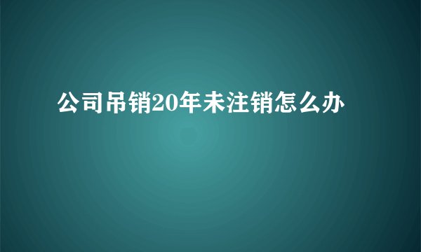 公司吊销20年未注销怎么办