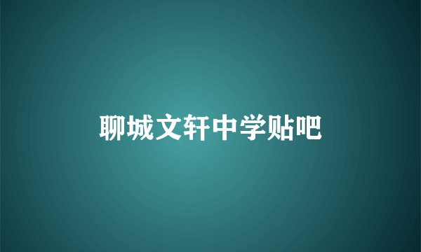 聊城文轩中学贴吧