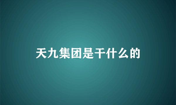 天九集团是干什么的