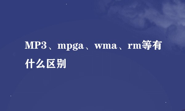 MP3、mpga、wma、rm等有什么区别