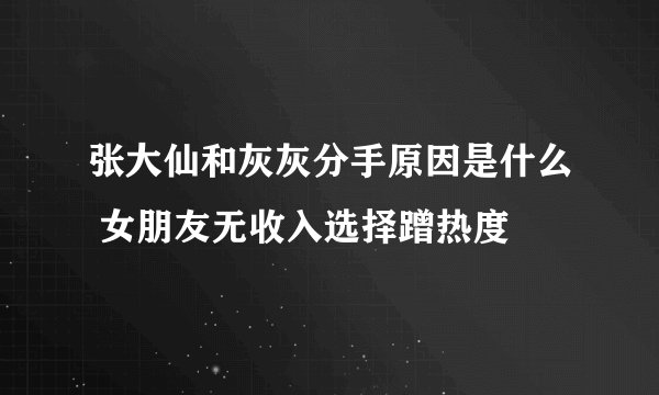 张大仙和灰灰分手原因是什么 女朋友无收入选择蹭热度
