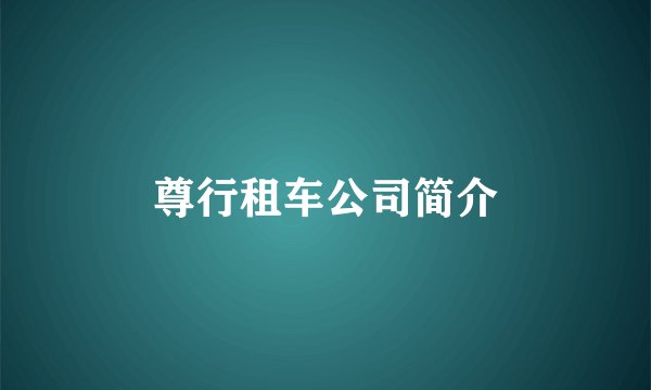 尊行租车公司简介