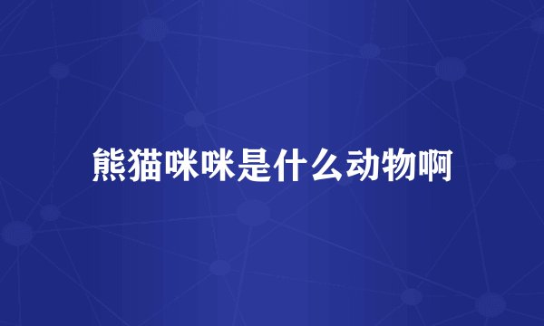 熊猫咪咪是什么动物啊