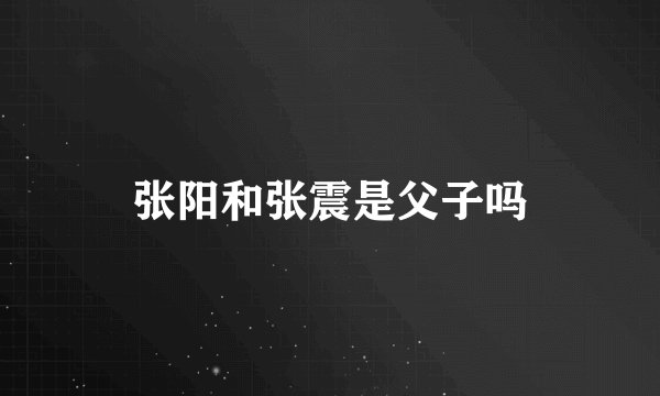 张阳和张震是父子吗