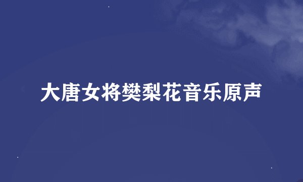 大唐女将樊梨花音乐原声