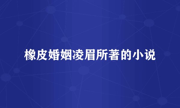 橡皮婚姻凌眉所著的小说