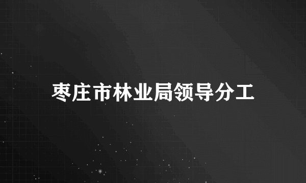 枣庄市林业局领导分工