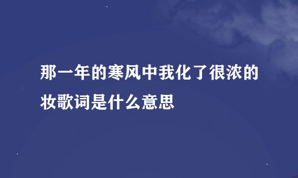 那一年的寒风中我化了很浓的妆歌词是什么意思