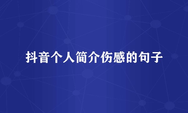 抖音个人简介伤感的句子