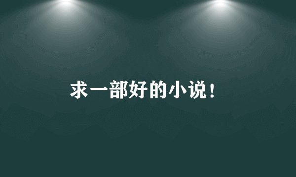 求一部好的小说！