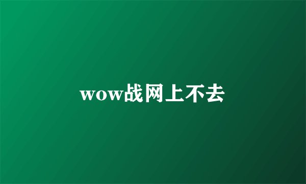 wow战网上不去