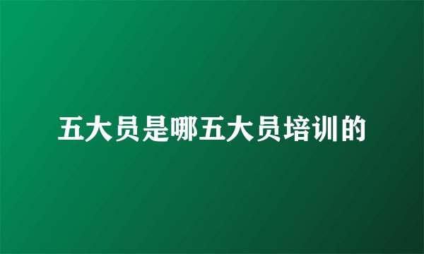五大员是哪五大员培训的