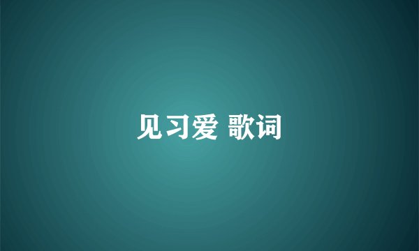 见习爱 歌词