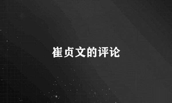 崔贞文的评论