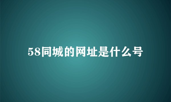 58同城的网址是什么号