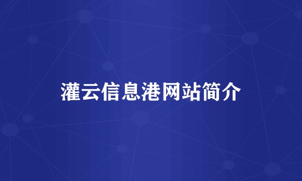 灌云信息港网站简介