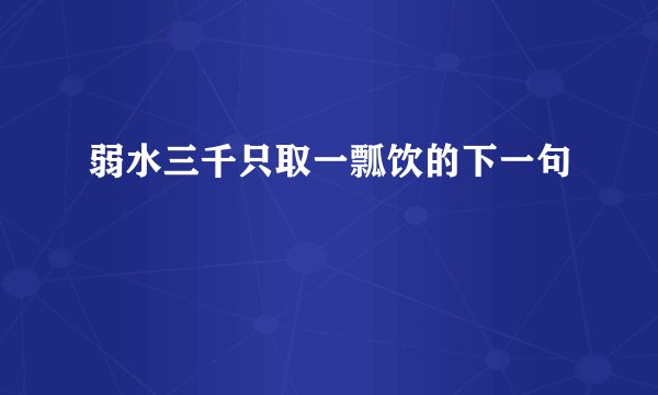 弱水三千只取一瓢饮的下一句
