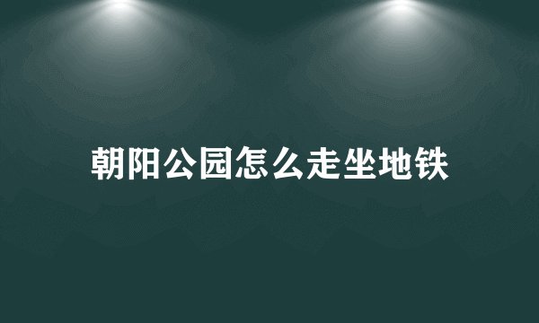 朝阳公园怎么走坐地铁