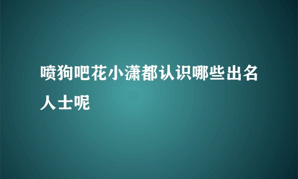 喷狗吧花小潇都认识哪些出名人士呢