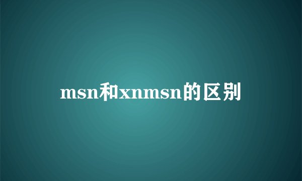 msn和xnmsn的区别