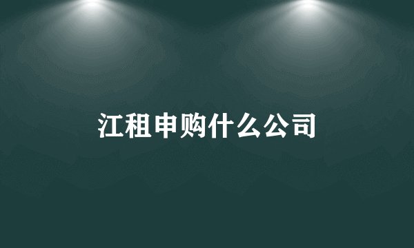 江租申购什么公司