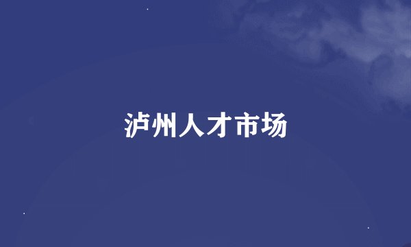 泸州人才市场