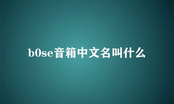 b0se音箱中文名叫什么