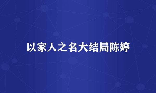 以家人之名大结局陈婷
