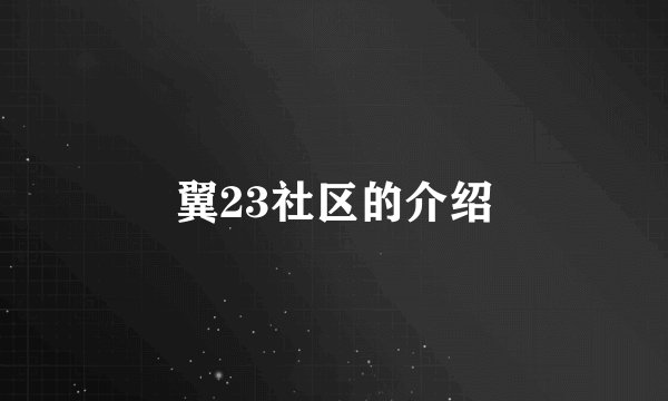 翼23社区的介绍