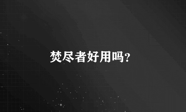 焚尽者好用吗？