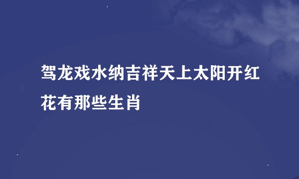驾龙戏水纳吉祥天上太阳开红花有那些生肖