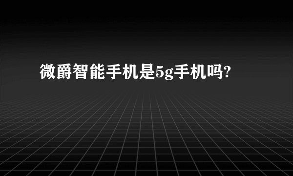 微爵智能手机是5g手机吗?