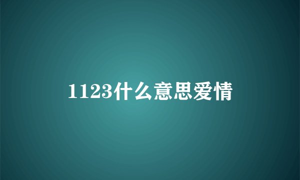 1123什么意思爱情