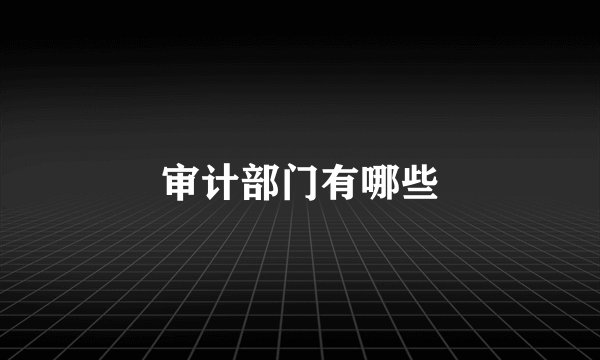 审计部门有哪些