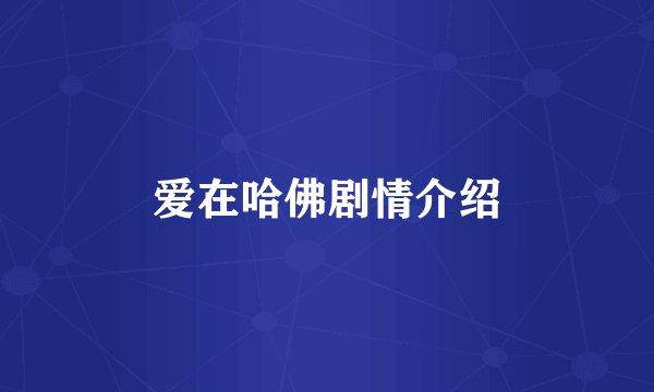 爱在哈佛剧情介绍