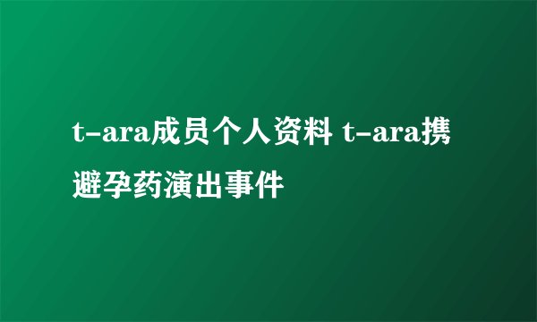 t-ara成员个人资料 t-ara携避孕药演出事件