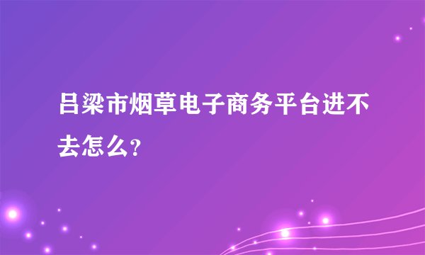 吕梁市烟草电子商务平台进不去怎么？