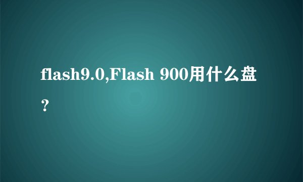 flash9.0,Flash 900用什么盘？