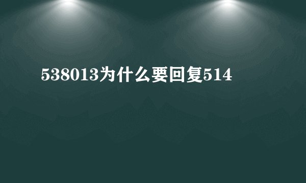 538013为什么要回复514