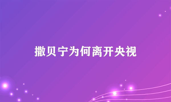 撒贝宁为何离开央视