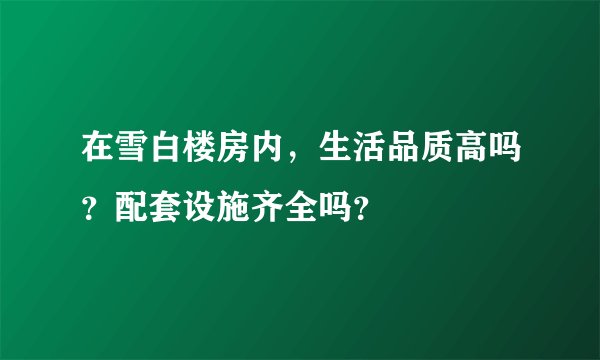在雪白楼房内，生活品质高吗？配套设施齐全吗？