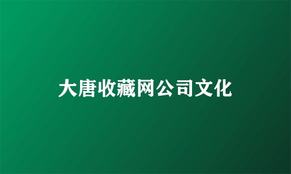 大唐收藏网公司文化