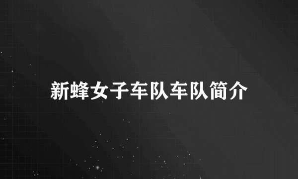 新蜂女子车队车队简介